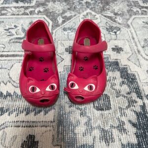 Mini Melissa Hot Pink Cat Mary Jane Sandals